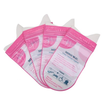 4 Pcs Portable Disposable Travel Emergency Urine Bag Mini Toilet